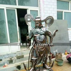 銅關公雕塑，武財神銅雕