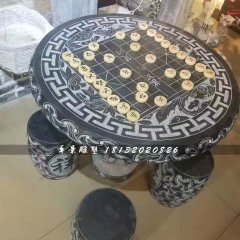 象棋桌石雕，青石仿古桌椅