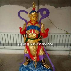 玻璃鋼彩繪韋陀菩薩，寺廟神仙雕塑