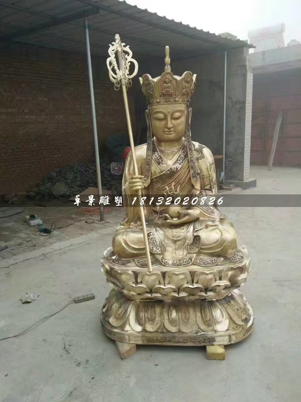 地藏菩薩雕塑，寺廟銅佛像