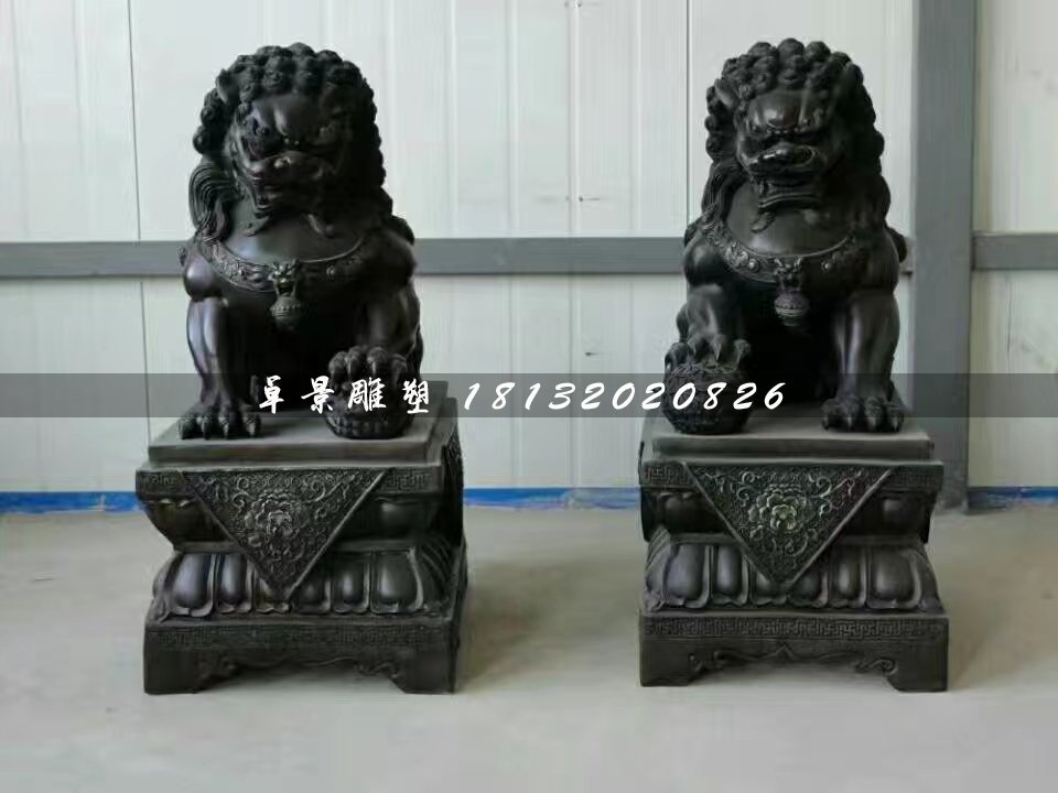 北京獅銅雕，小型銅獅子