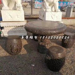 石桌椅，圓桌圓凳石雕