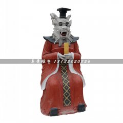 龍王雕塑，玻璃鋼彩繪龍王雕塑