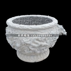 水缸石雕，圓形水缸石雕