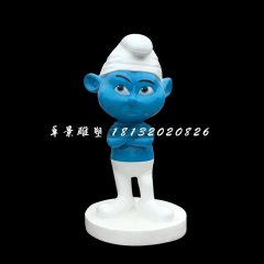 藍(lán)精靈雕塑，玻璃鋼卡通