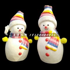 玻璃鋼雪人，卡通雪人雕塑