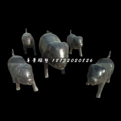 鑄銅動(dòng)物雕塑，小豬銅雕