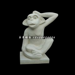石雕小猴子，公園動(dòng)物石雕