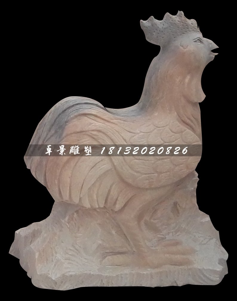 十二生肖石雕，晚霞紅動(dòng)物石雕 (1)
