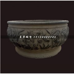 仿古水缸，青石水缸雕塑