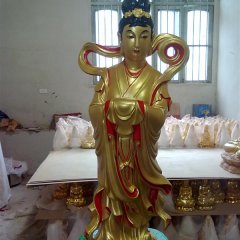 龍女雕塑，玻璃鋼仿銅神仙雕塑