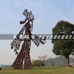 皮影雕塑，公園不銹鋼皮影雕塑