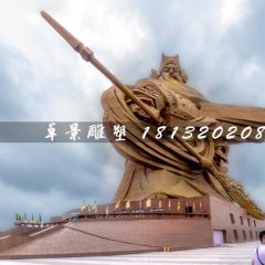 不銹鋼關(guān)公雕塑，廣場(chǎng)大型關(guān)公像