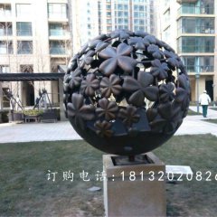 銅雕鏤空球雕塑，公園景觀雕塑