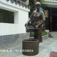 采茶銅雕，廣場采茶小品雕塑