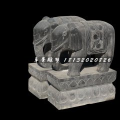 大象石雕，青石動(dòng)物雕塑