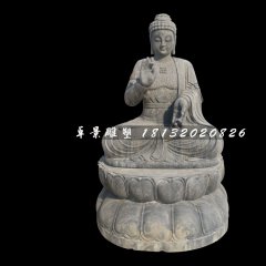如來(lái)佛石雕，青石坐式佛像