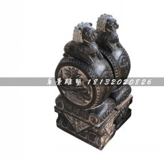 獅子門墩，仿古抱鼓石