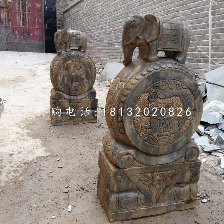 小象石門墩，門枕石