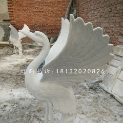 漢白玉丹頂鶴，仙鶴石雕