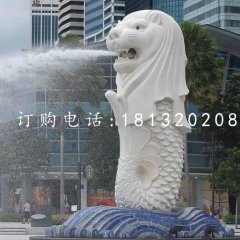 漢白玉魚尾獅石雕，廣場景觀石雕