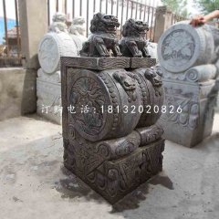 獅子抱鼓石，仿古門墩