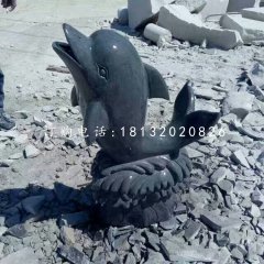 青石海豚石雕，動(dòng)物石雕