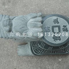 背著銅錢的龍龜石雕，青石龍龜