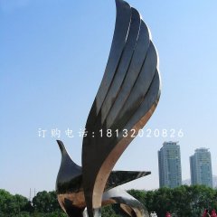 展翅鴿子雕塑，不銹鋼廣場雕塑