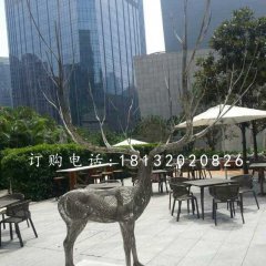 馴鹿雕塑，不銹鋼創(chuàng)意動(dòng)物雕塑