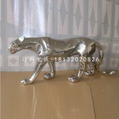 不銹鋼豹子，動(dòng)物雕塑