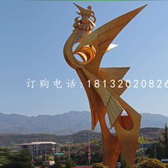 鳳凰雕塑，廣場不銹鋼雕塑