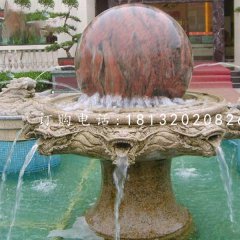 風(fēng)水球噴泉石雕，小區(qū)景觀石雕