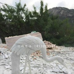 公園仙鶴石雕，漢白玉仙鶴