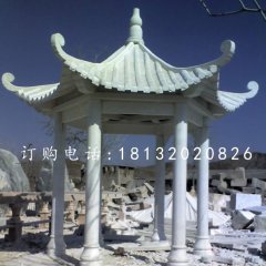 六角亭子，公園景觀石雕