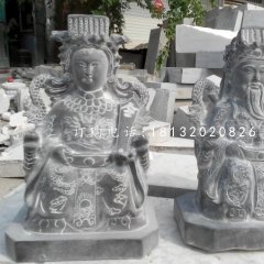 玉帝王母石雕，青石神仙雕塑