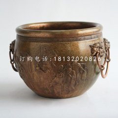 水缸雕塑，仿古銅水缸