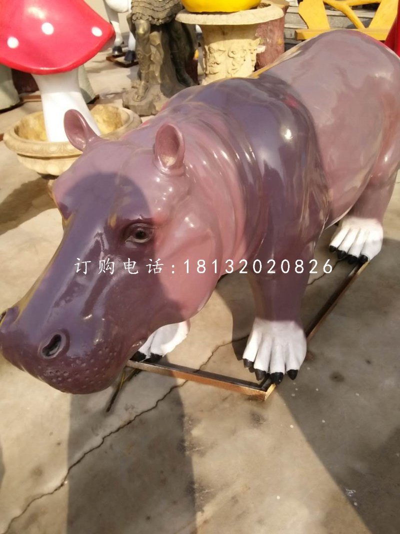 河馬雕塑，玻璃鋼河馬