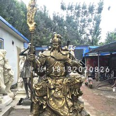 坐式銅關(guān)公，鑄銅關(guān)公雕塑