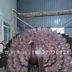 孔雀開屏銅雕，公園動(dòng)物銅雕