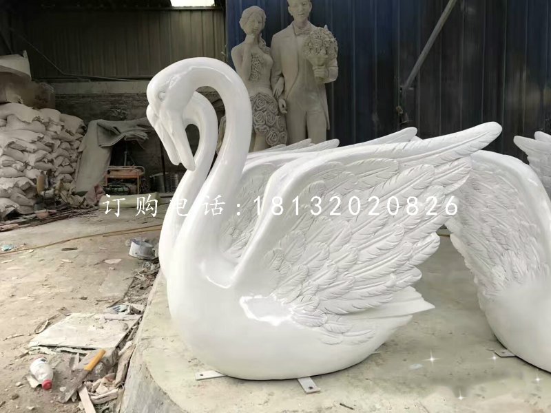 白天鵝雕塑，玻璃鋼動物雕塑