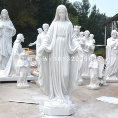 圣母石雕，漢白玉教堂人物雕塑