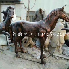 玻璃鋼仿銅馬雕塑，動物雕塑