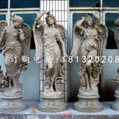 玻璃鋼仿銅天使雕塑，西方人物雕塑