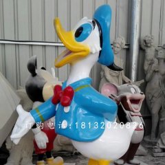 玻璃鋼唐老鴨雕塑，卡通迪士尼雕塑