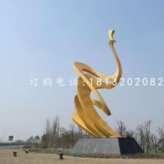 抽象孔雀雕塑，不銹鋼景觀雕塑