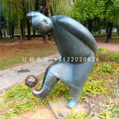 蹴鞠雕塑，古代人物銅雕