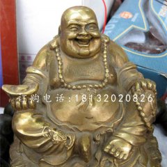 招財彌勒佛雕塑，銅雕佛像