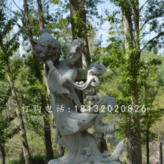 天女散花石雕，公園仙女石雕