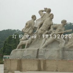 清朝人抗擊倭寇石雕，廣場(chǎng)紀(jì)念石雕